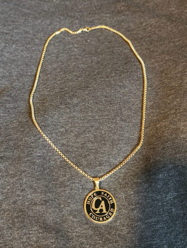Black and Gold Logo Necklace
